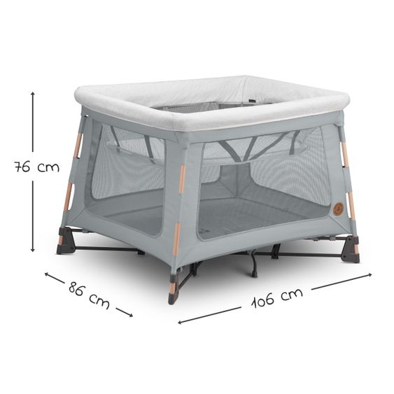 Maxi-Cosi 3 in 1 Reisebett Swift Reisebett, Beistellbett, Laufstall mit Matratze & Tragetasche nur 7 kg - Beyond Grey