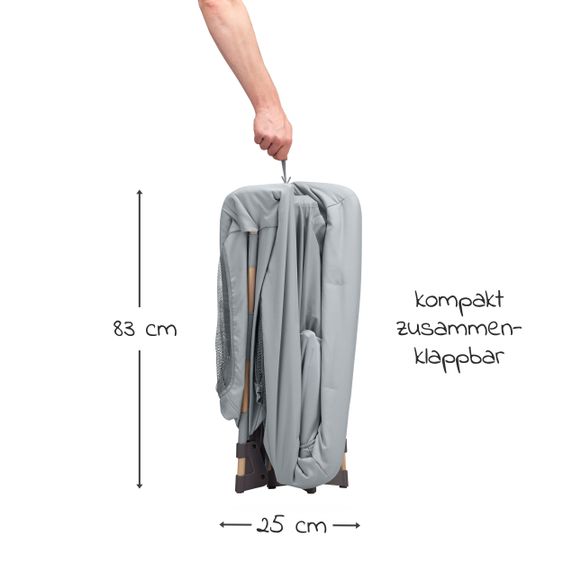 Maxi-Cosi 3 in 1 Reisebett Swift Reisebett, Beistellbett, Laufstall mit Matratze & Tragetasche nur 7 kg - Beyond Grey