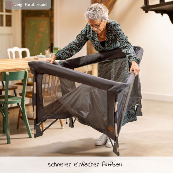 Maxi-Cosi 3 in 1 Reisebett Swift Reisebett, Beistellbett, Laufstall mit Matratze & Tragetasche nur 7 kg - Beyond Grey