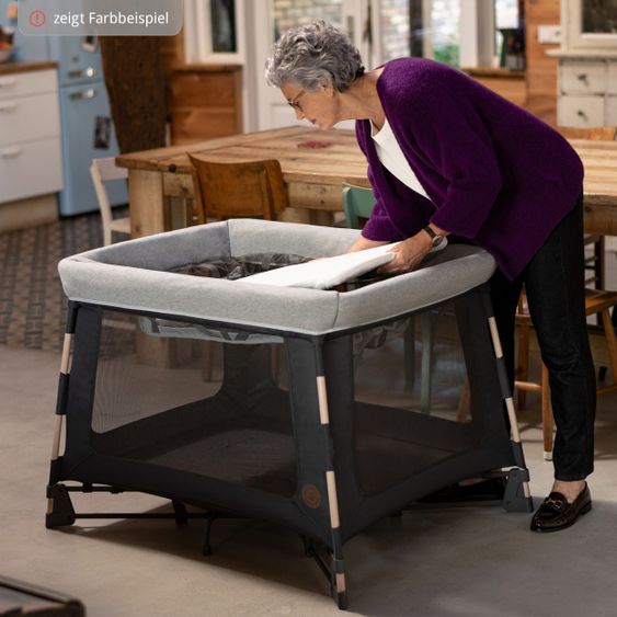 Maxi-Cosi 3 in 1 Reisebett Swift Reisebett, Beistellbett, Laufstall mit Matratze & Tragetasche nur 7 kg - Beyond Grey