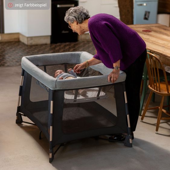 Maxi-Cosi 3 in 1 Reisebett Swift Reisebett, Beistellbett, Laufstall mit Matratze & Tragetasche nur 7 kg - Beyond Grey