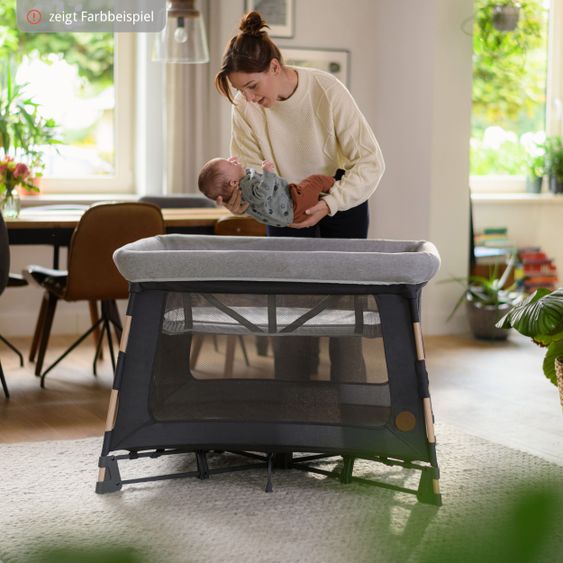 Maxi-Cosi 3 in 1 Reisebett Swift Reisebett, Beistellbett, Laufstall mit Matratze & Tragetasche nur 7 kg - Beyond Grey