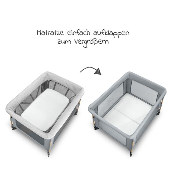 Maxi-Cosi 3 in 1 Reisebett Swift Reisebett, Beistellbett, Laufstall mit Matratze & Tragetasche nur 7 kg - Beyond Grey