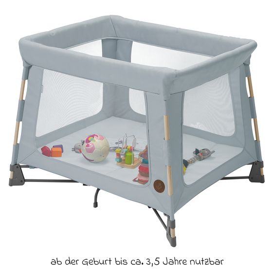 Maxi-Cosi 3-in-1 travel cot Swift travel cot, co-sleeper, playpen with mattress & carrycot only 6.70 kg light - Beyound - Grey Eco