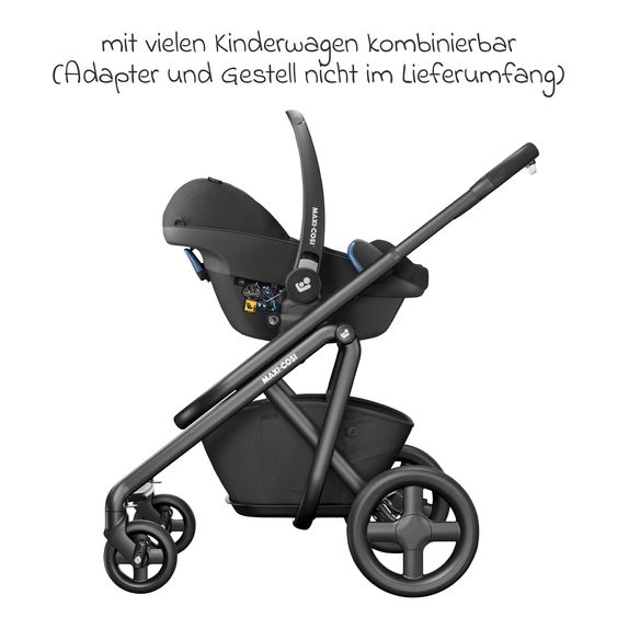 Maxi-Cosi 3in1 Babyschale & Reboarder-Set ab Geburt - 4 Jahre (45 cm - 105 cm) mit Babyschale Pebble Pro, Kindersitz Pearl Pro 2 inkl. FamilyFix 3 - Black