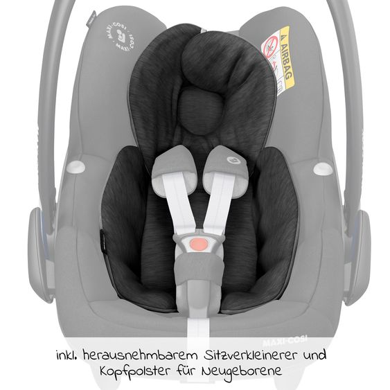 Maxi-Cosi 3in1 Babyschale & Reboarder-Set ab Geburt - 4 Jahre (45 cm - 105 cm) mit Babyschale Pebble Pro, Kindersitz Pearl Pro 2 inkl. FamilyFix 3 - Black