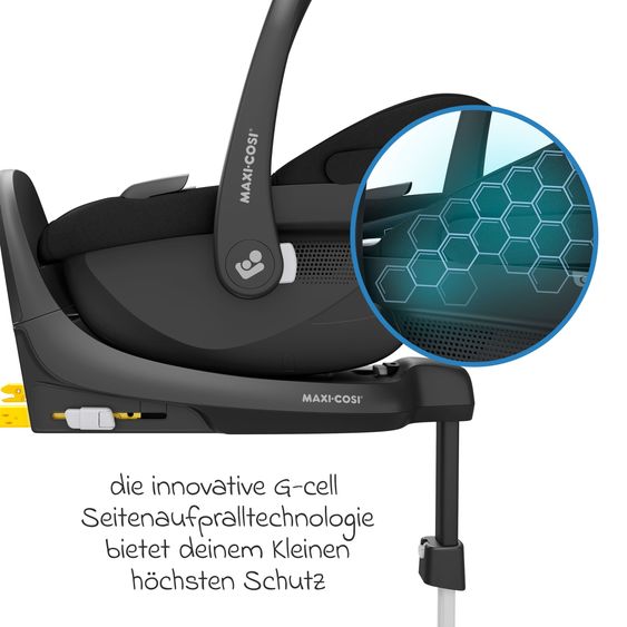 Maxi-Cosi 3in1 Babyschale & Reboarder-Set ab Geburt bis 4 Jahre mit (40 - 105 cm) mit Babyschale Pebble S i-Size & Kindersitz Pearl S inkl. Isofix-Basis FamilyFix S & Rückenlehnenschutz - Tonal Black