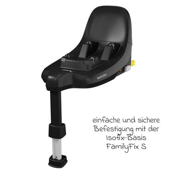 Maxi-Cosi 3in1 Babyschale & Reboarder-Set ab Geburt bis 4 Jahre mit (40 - 105 cm) mit Babyschale Pebble S i-Size & Kindersitz Pearl S inkl. Isofix-Basis FamilyFix S & Rückenlehnenschutz - Tonal Black