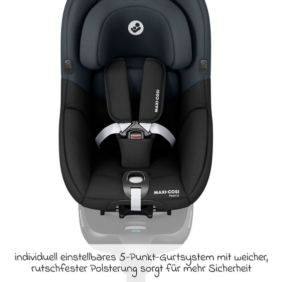 Maxi-Cosi 3in1 Babyschale & Reboarder-Set ab Geburt bis 4 Jahre mit (40 - 105 cm) mit Babyschale Pebble S i-Size & Kindersitz Pearl S inkl. Isofix-Basis FamilyFix S & Rückenlehnenschutz - Tonal Black