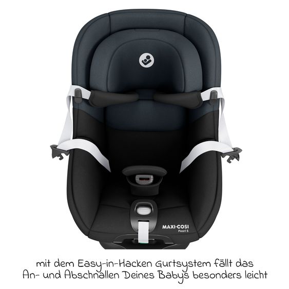 Maxi-Cosi 3in1 Babyschale & Reboarder-Set ab Geburt bis 4 Jahre mit (40 - 105 cm) mit Babyschale Pebble S i-Size & Kindersitz Pearl S inkl. Isofix-Basis FamilyFix S & Rückenlehnenschutz - Tonal Black