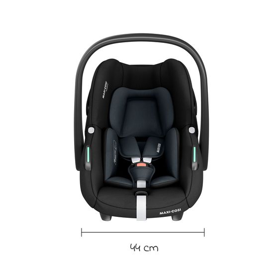 Maxi-Cosi 3in1 Babyschale & Reboarder-Set ab Geburt bis 4 Jahre mit (40 - 105 cm) mit Babyschale Pebble S i-Size & Kindersitz Pearl S inkl. Isofix-Basis FamilyFix S & Rückenlehnenschutz - Tonal Black