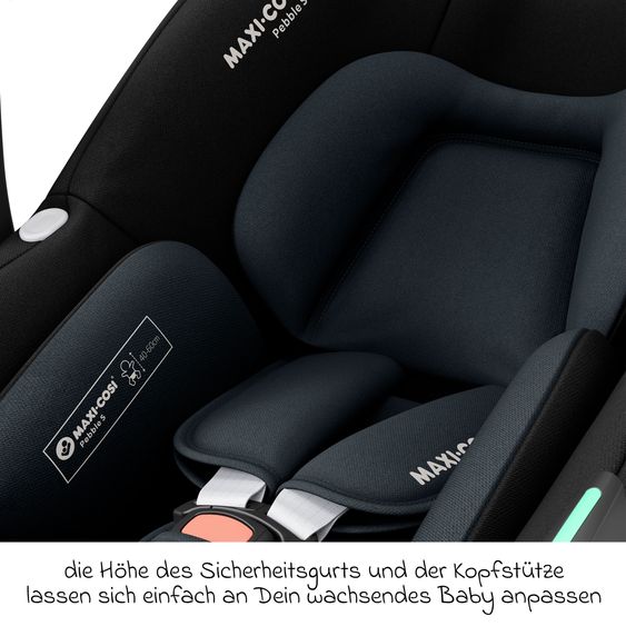 Maxi-Cosi 3in1 Babyschale & Reboarder-Set ab Geburt bis 4 Jahre mit (40 - 105 cm) mit Babyschale Pebble S i-Size & Kindersitz Pearl S inkl. Isofix-Basis FamilyFix S & Rückenlehnenschutz - Tonal Black