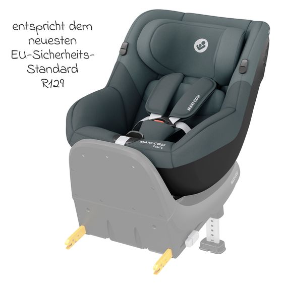 Maxi-Cosi 3in1 Babyschale & Reboarder-Set ab Geburt bis 4 Jahre mit (40 - 105 cm) mit Babyschale Pebble S i-Size & Kindersitz Pearl S inkl. Isofix-Basis FamilyFix S & Rückenlehnenschutz - Tonal Graphite