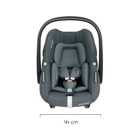 Maxi-Cosi 3in1 Babyschale & Reboarder-Set ab Geburt bis 4 Jahre mit (40 - 105 cm) mit Babyschale Pebble S i-Size & Kindersitz Pearl S inkl. Isofix-Basis FamilyFix S & Rückenlehnenschutz - Tonal Graphite