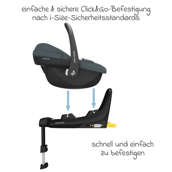 Maxi-Cosi 3in1 Babyschale & Reboarder-Set ab Geburt bis 4 Jahre mit (40 - 105 cm) mit Babyschale Pebble S i-Size & Kindersitz Pearl S inkl. Isofix-Basis FamilyFix S & Rückenlehnenschutz - Tonal Graphite