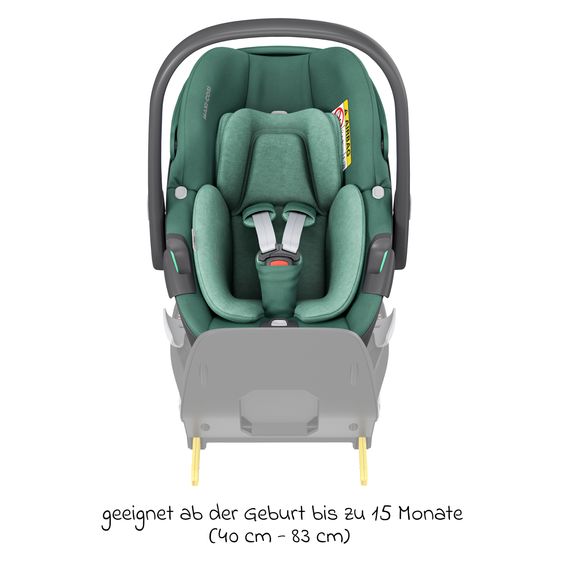 Maxi-Cosi 3in1 infant car seat & reboarder set FamilyFix 360 from birth to 4 years (40 - 105 cm) with infant car seat Pebble 360 & child seat Pearl 360 incl. Isofix base FamilyFix, protective pad, activity harness & pacifier bag - Green