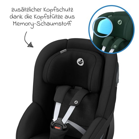 Maxi-Cosi 3in1 Babyschale & Reboarder-Set FamilyFix 360 ab Geburt bis 4 Jahre (40 - 105 cm) mit Babyschale Pebble 360 & Kindersitz Pearl 360 inkl. Isofix-Basis FamilyFix & Rückenlehnenschutz - Black