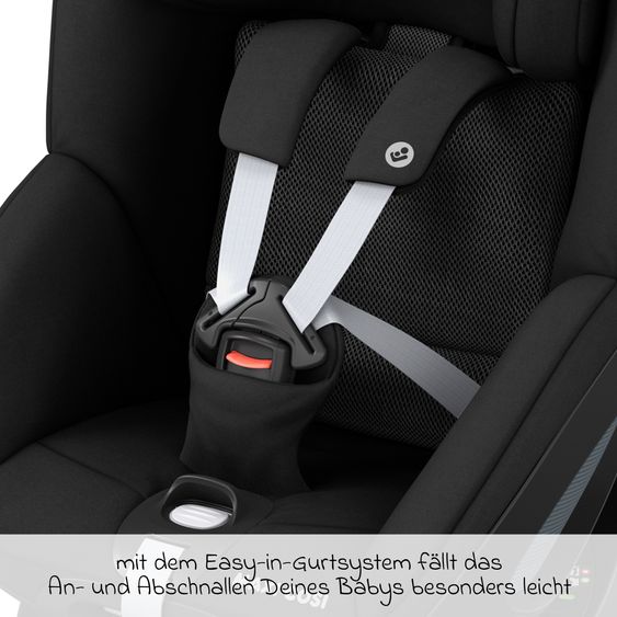 Maxi-Cosi 3in1 Babyschale & Reboarder-Set FamilyFix 360 ab Geburt bis 4 Jahre (40 - 105 cm) mit Babyschale Pebble 360 & Kindersitz Pearl 360 inkl. Isofix-Basis FamilyFix & Rückenlehnenschutz - Black