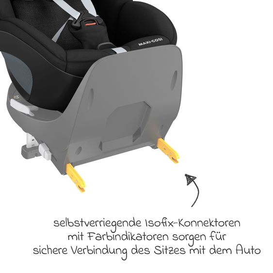 Maxi-Cosi 3in1 Babyschale & Reboarder-Set FamilyFix 360 ab Geburt bis 4 Jahre (40 - 105 cm) mit Babyschale Pebble 360 & Kindersitz Pearl 360 inkl. Isofix-Basis FamilyFix & Rückenlehnenschutz - Black