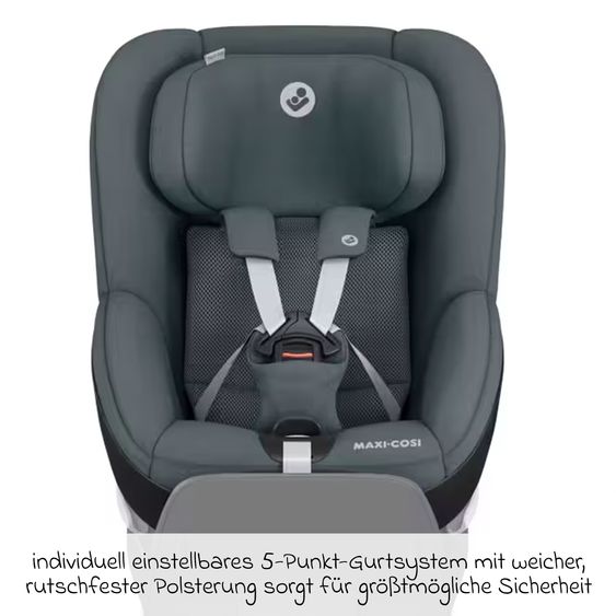 Maxi-Cosi 3in1 Babyschale & Reboarder-Set FamilyFix 360 ab Geburt bis 4 Jahre (40 - 105 cm) mit Babyschale Pebble 360 & Kindersitz Pearl 360 inkl. Isofix-Basis FamilyFix & Rückenlehnenschutz - Graphite