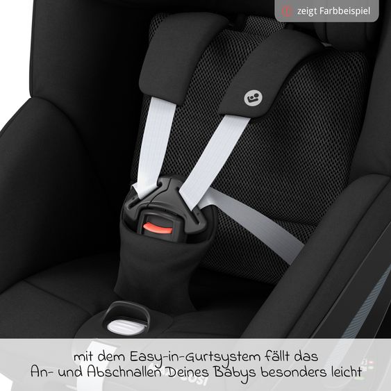 Maxi-Cosi 3in1 Babyschale & Reboarder-Set FamilyFix 360 ab Geburt bis 4 Jahre (40 - 105 cm) mit Babyschale Pebble 360 & Kindersitz Pearl 360 inkl. Isofix-Basis FamilyFix & Rückenlehnenschutz - Graphite