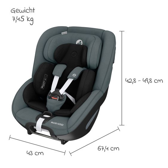 Maxi-Cosi 3in1 Babyschale & Reboarder-Set FamilyFix 360 ab Geburt bis 4 Jahre (40 - 105 cm) mit Babyschale Pebble 360 & Kindersitz Pearl 360 inkl. Isofix-Basis FamilyFix & Rückenlehnenschutz - Graphite