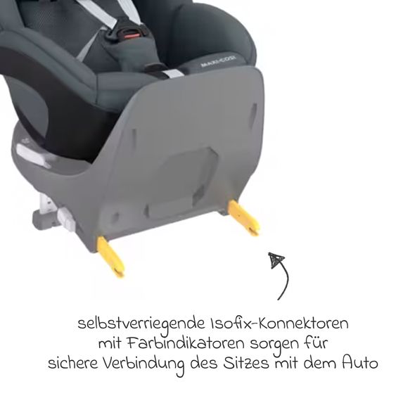 Maxi-Cosi 3in1 Babyschale & Reboarder-Set FamilyFix 360 ab Geburt bis 4 Jahre (40 - 105 cm) mit Babyschale Pebble 360 & Kindersitz Pearl 360 inkl. Isofix-Basis FamilyFix & Rückenlehnenschutz - Graphite