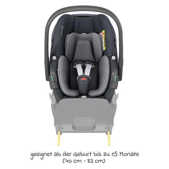 Maxi-Cosi 3in1 Babyschale & Reboarder-Set FamilyFix 360 ab Geburt bis 4 Jahre (40 - 105 cm) mit Babyschale Pebble 360 & Kindersitz Pearl 360 inkl. Isofix-Basis FamilyFix & Rückenlehnenschutz - Graphite