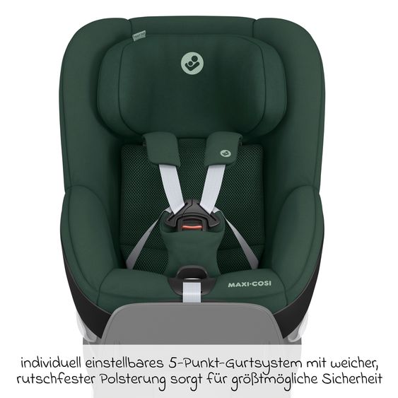 Maxi-Cosi 3in1 Babyschale & Reboarder-Set FamilyFix 360 ab Geburt bis 4 Jahre (40 - 105 cm) mit Babyschale Pebble 360 & Kindersitz Pearl 360 inkl. Isofix-Basis FamilyFix & Rückenlehnenschutz - Green