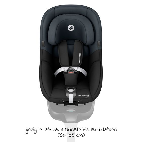 Maxi-Cosi 3in1 infant car seat & child seat set FamilyFix S from birth to 4 years (40cm - 105 cm with infant car seat Pebble S & child seat Pearl S incl. Isofix base FamilyFix S, protective pad & pacifier bag - Tonal Black