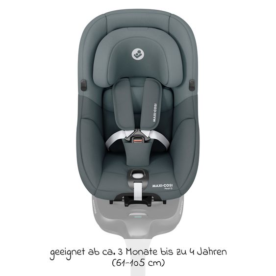 Maxi-Cosi 3in1 infant car seat & child seat set FamilyFix S from birth to 4 years (40cm - 105 cm with infant car seat Pebble S & child seat Pearl S incl. Isofix base FamilyFix S, protective pad & pacifier bag - Tonal Graphite