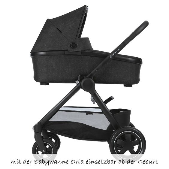 Maxi-Cosi 4 in 1 Kinderwagen-Set Adorra inkl. Babywanne Oria, Babyschale Cabriofix & FamilyFix - Nomad Black