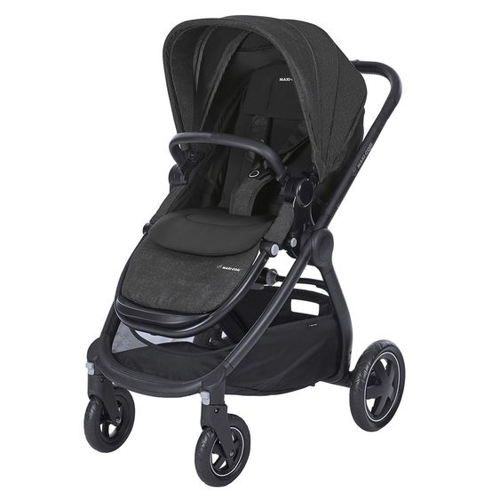 Maxi-Cosi 4 in 1 Kinderwagen-Set Adorra inkl. Babywanne Oria, Babyschale Cabriofix & FamilyFix - Nomad Black