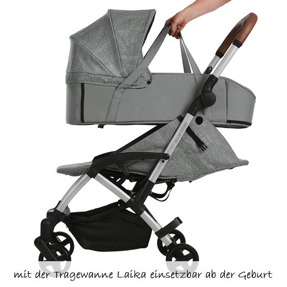 Maxi-Cosi 4 in 1 Kinderwagen-Set Laika inkl. Tragetasche, Babyschale Cabriofix & FamilyFix - Nomad Grey