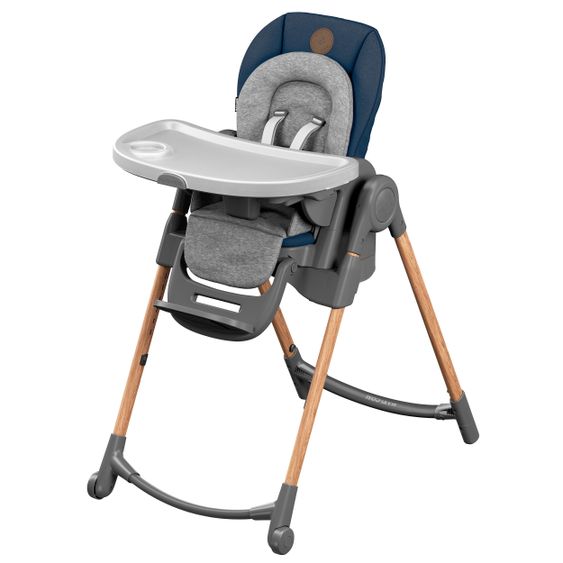 Maxi-Cosi 6in1 Hochstuhl Minla mitwachsend ab Geburt-6 Jahre Hochstuhl, Babyliege mit Liegefunktion & Tablett - Essential Blue