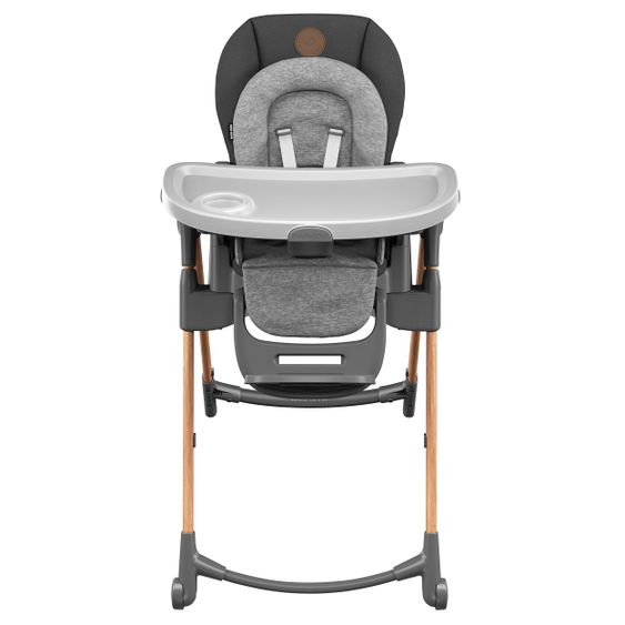 Maxi-Cosi 6in1 Hochstuhl Minla mitwachsend ab Geburt-6 Jahre Hochstuhl, Babyliege mit Liegefunktion & Tablett - Essential Graphite