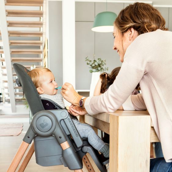 Maxi-Cosi 6in1 Hochstuhl Minla mitwachsend ab Geburt-6 Jahre Hochstuhl, Babyliege mit Liegefunktion & Tablett - Essential Graphite