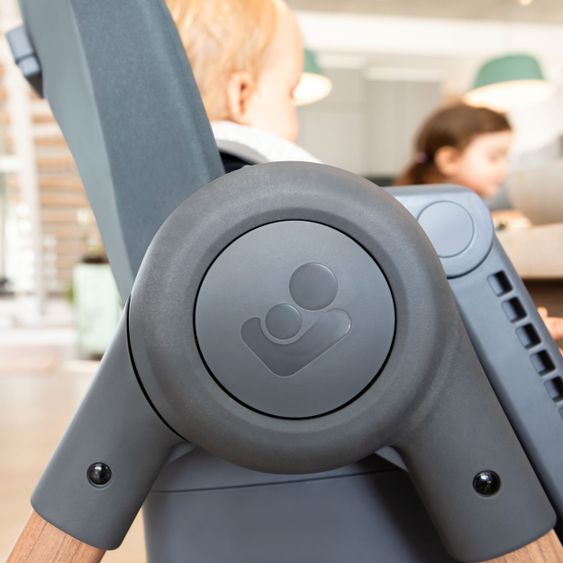 Maxi-Cosi 6in1 Hochstuhl Minla mitwachsend ab Geburt-6 Jahre Hochstuhl, Babyliege mit Liegefunktion & Tablett - Essential Graphite