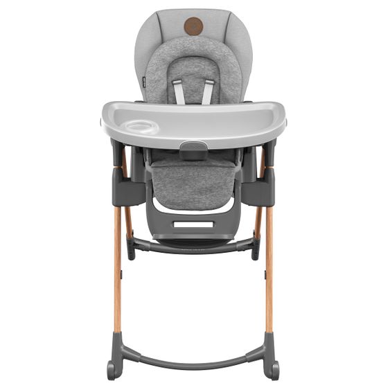 Maxi-Cosi 6in1 Hochstuhl Minla mitwachsend ab Geburt-6 Jahre Hochstuhl, Babyliege mit Liegefunktion & Tablett - Essential Grey