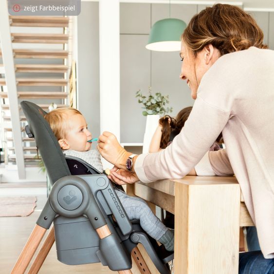 Maxi-Cosi 6in1 Hochstuhl Minla mitwachsend ab Geburt-6 Jahre Hochstuhl, Babyliege mit Liegefunktion & Tablett - Essential Grey