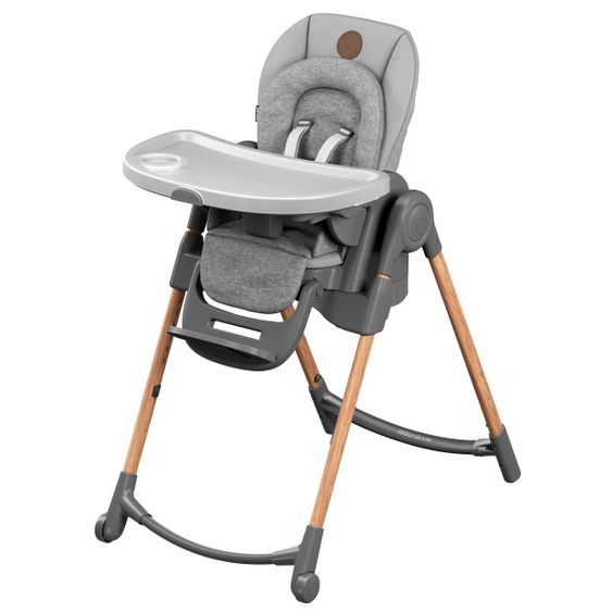 Maxi-Cosi 6in1 Hochstuhl Minla mitwachsend ab Geburt-6 Jahre Hochstuhl, Babyliege mit Liegefunktion & Tablett - Essential Grey