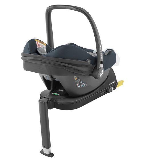 Maxi-Cosi Seggiolino auto CabrioFix i-Size dalla nascita a 12 mesi (40-75 cm) e base Isofix, riduttore di seduta, capottina, parapioggia, zanzariera - Essential Black