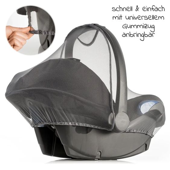 Maxi-Cosi Babyschale Babyschale CabrioFix i-Size ab Geburt - 12 Monate (40-75 cm) & Sitzverkleinerer, Sonnenverdeck, Regenschutz, Insektenschutz - Essential Black