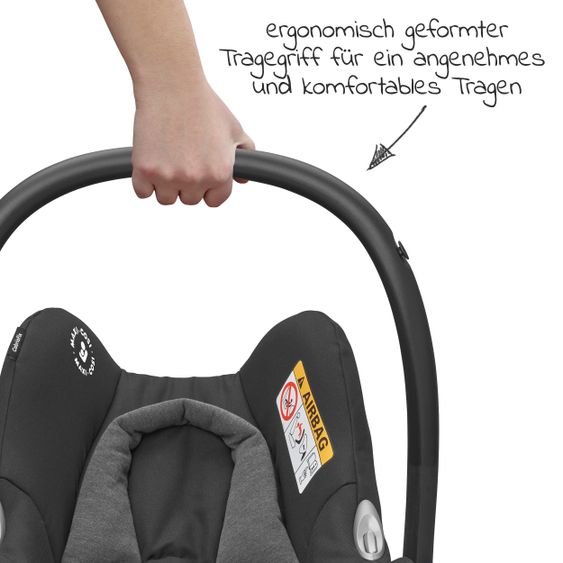 Maxi-Cosi Babyschale Cabriofix Gruppe 0+ - ab Geburt bis 12 Monate (ab Geburt - 13 kg) - Essential Black