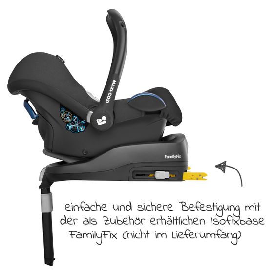 Maxi-Cosi Babyschale Cabriofix Gruppe 0+ - ab Geburt bis 12 Monate (ab Geburt - 13 kg) - Essential Black