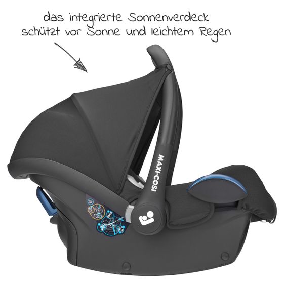 Maxi-Cosi Babyschale Cabriofix Gruppe 0+ - ab Geburt bis 12 Monate (ab Geburt - 13 kg) - Essential Black