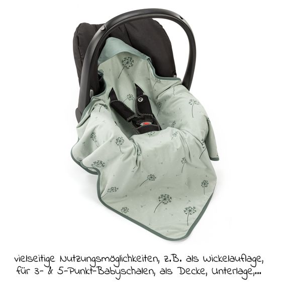 Maxi-Cosi CabrioFix i-Size infant car seat from birth - 12 months (40-75 cm) & seat reducer, sun canopy incl. dandelion blanket - Essential Green