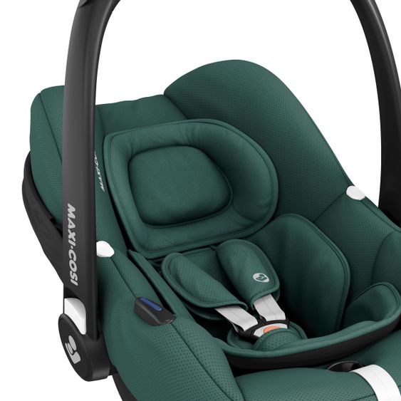 Maxi-Cosi CabrioFix i-Size infant car seat from birth - 12 months (40-75 cm) & seat reducer, sun canopy incl. dandelion blanket - Essential Green