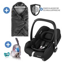 Babyschale CabrioFix i-Size ab Geburt-12 Monate (40-75 cm) inkl. Einschlagdecke & Schnullerbox - Essential Black