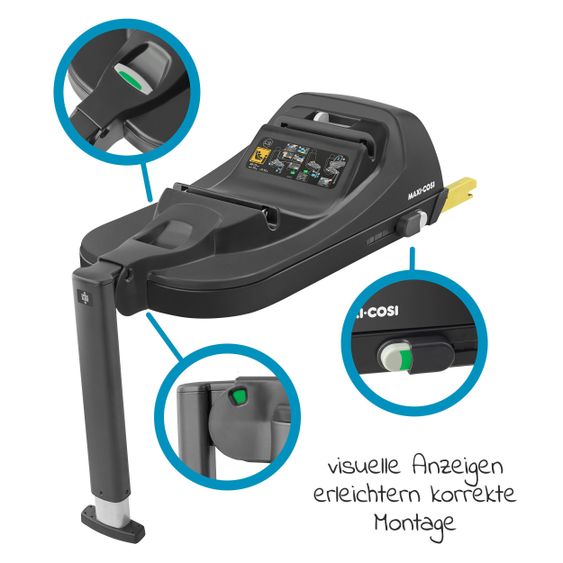 Maxi-Cosi Babyschale CabrioFix i-Size ab Geburt-12 Monate (40-75 cm) inkl. i-Size Base, Fußsack & Schnullerbox - Essential Black